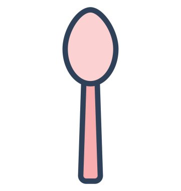 Kolayca değiştirilebilir veya düzenleme kaşık izole vektör simgesi