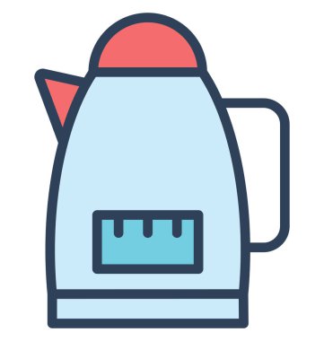 Kolayca değiştirilebilir veya düzenleme elektrikli su ısıtıcısı izole vektör simgesi