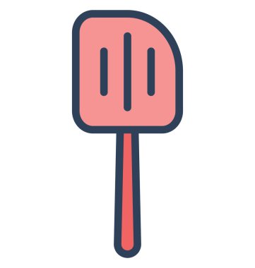 Kolayca değiştirilebilir veya düzenleme oluklu Spatula izole vektör simgesi