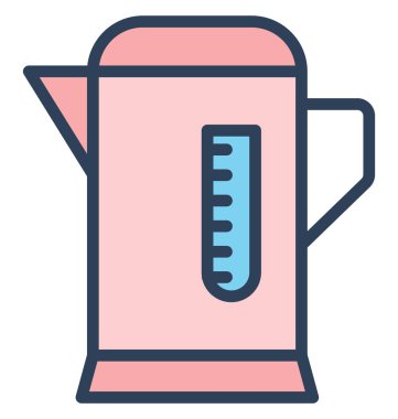 Kolayca değiştirilebilir veya düzenleme elektrikli su ısıtıcısı izole vektör simgesi