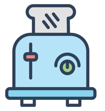 Kolayca değiştirilebilir veya düzenleme ekmek kızartma makinesi izole vektör simgesi