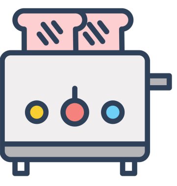 Kolayca değiştirilebilir veya düzenleme ekmek kızartma makinesi izole vektör simgesi