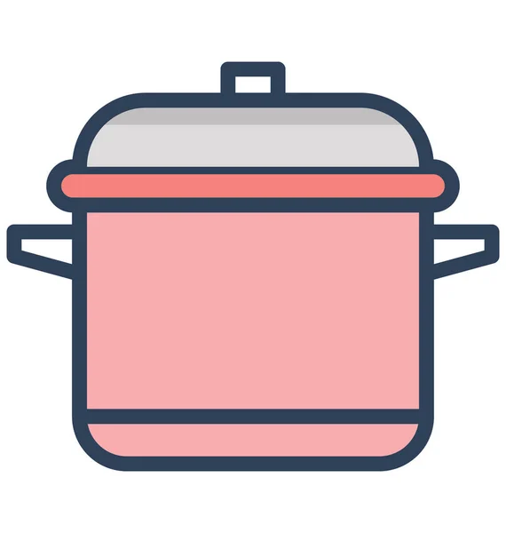烹饪平移隔离向量图标 可以很容易地修改 平底锅 — 图库矢量图片