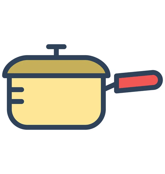 Saucepan Isolated Vector Icon Which Can Easily Modified Edit — Stock Vector