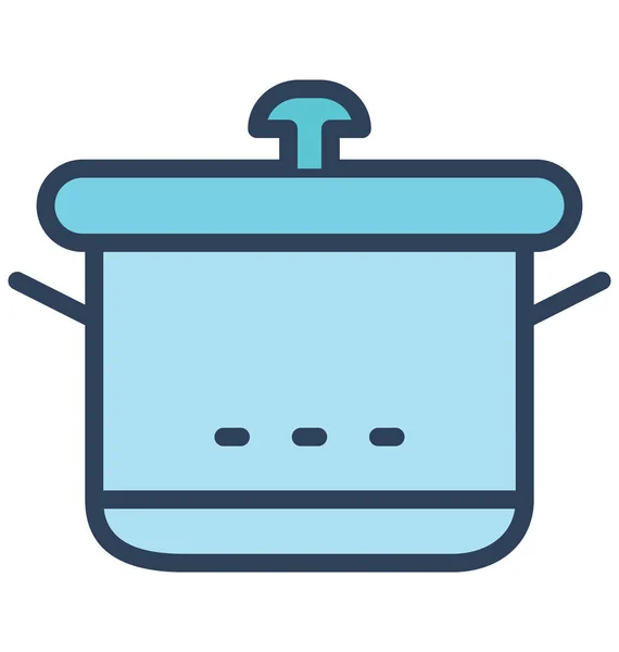 Cooking Pot Icono Vector Aislado Que Puede Modificar Editar Fácilmente — Archivo Imágenes Vectoriales