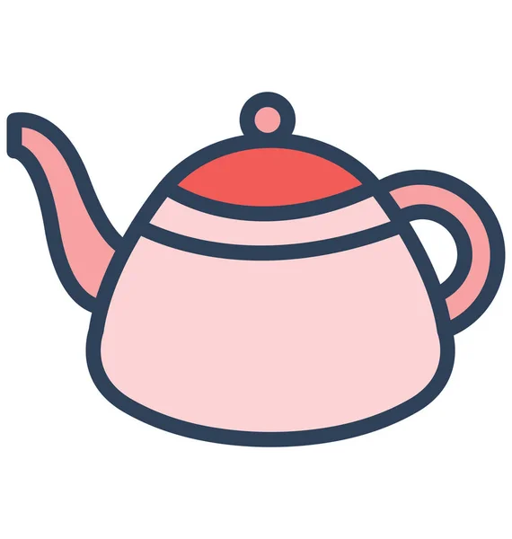 Kettle Icono Vector Aislado Que Puede Modificar Editar Fácilmente — Vector de stock