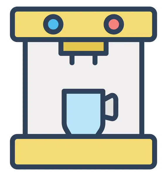Coffee Machine Isolated Vector Icon Which Can Easily Modified Edit — Stock Vector