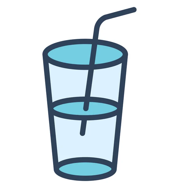 Cold Drink Isolated Vector Icon Which Can Easily Modified Edit — Stock Vector