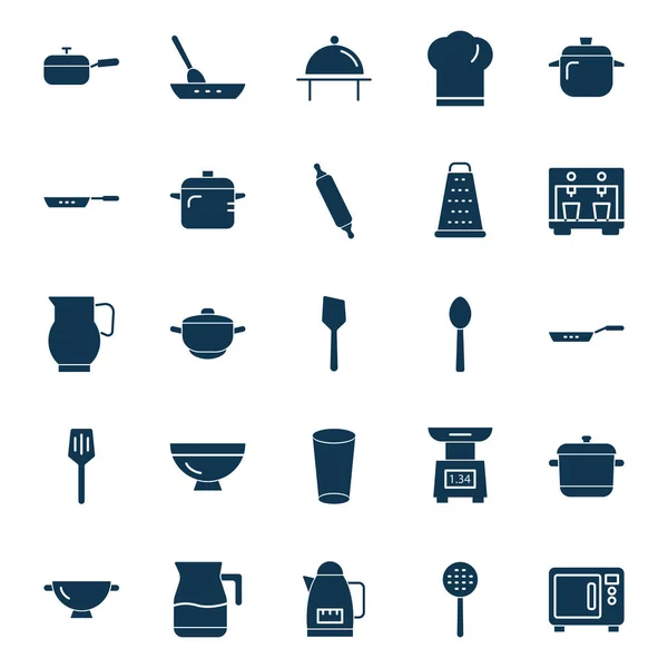 厨房用具隔离矢量图标集可以很容易地修改或编辑 — 图库矢量图片