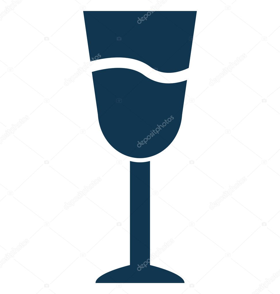 Champagne Glass Isolated Vector icon which can be easily modified or edit