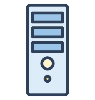 Bilgisayar, kule kolayca herhangi bir boyut düzenlenmiş veya değiştirilen izole vektör simgesi.