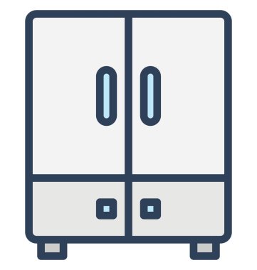 Çift kapı buzdolabı, izole vektör simgesi olduğunu ayarları içinde birisi kolayca düzenlenebilir elektronik boyutu veya değişikliğin.