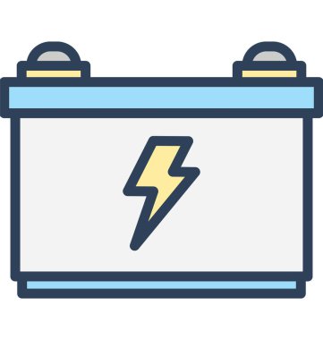 Pil, akü, kolayca herhangi bir boyut düzenlenmiş veya değiştirilen izole vektör simgesi.