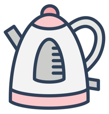 İzole vektör simgesi olduğunu kolayca herhangi bir boyut düzenlenemez veya değiştirilme tarihi akülü, Çaydanlık.