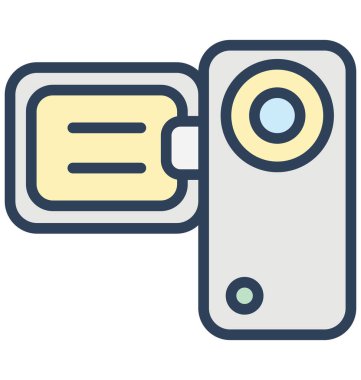 Video kamera, izole vektör simgesi olduğunu kolayca herhangi bir boyut düzenlenemez veya değiştirilme tarihi fotoğraf makinesi.