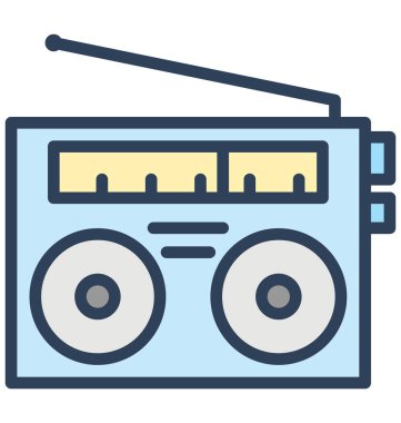 Medya, yaşlı kolayca herhangi bir boyut düzenlenmiş veya değişikliğin izole vektör simge radyo.