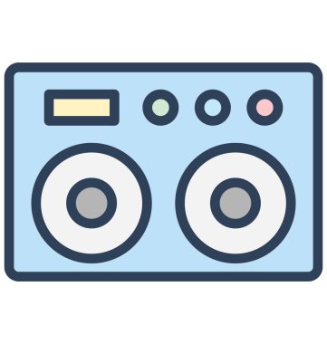 Boombox kaset izole vektör simgesi olduğunu kolayca herhangi bir boyut düzenlenemez veya değiştiren oyuncu.