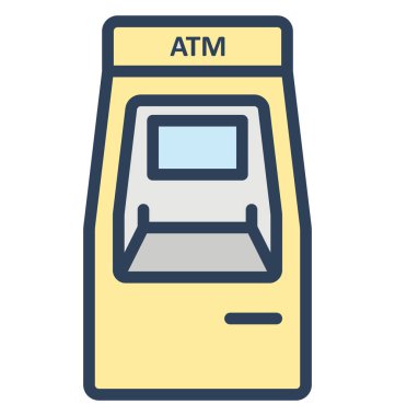 ATM makinesi, otomatik izole vektör simgesi olduğunu kolayca herhangi bir boyut düzenlenemez veya değiştirilme tarihi teller.