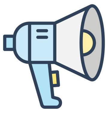 Duyuru, izole vektör simgesi olduğunu kolayca herhangi bir boyut düzenlenemez veya değiştirilme tarihi megafon.