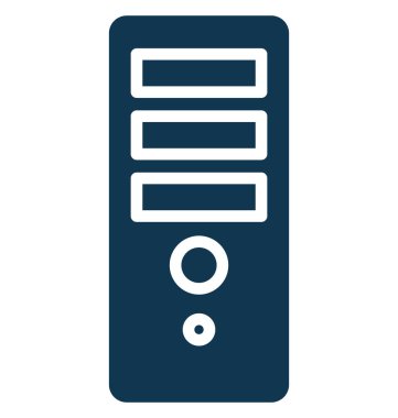 Bilgisayar, kule kolayca herhangi bir boyut düzenlenmiş veya değiştirilen izole vektör simgesi.