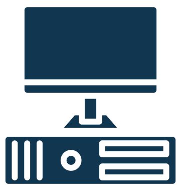 Bilgisayar, masaüstü bilgisayar izole vektör simgesi olduğunu kolayca herhangi bir boyut düzenlenemez veya değiştirilme tarihi.