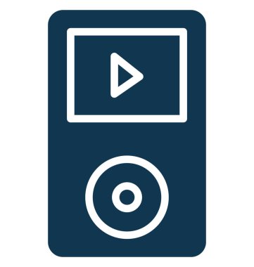 Müzik çalar, izole vektör simgesi olduğunu kolayca herhangi bir boyut düzenlenemez veya değiştirilme tarihi aygıt.