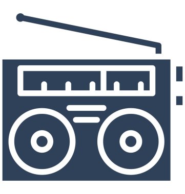 Medya, yaşlı kolayca herhangi bir boyut düzenlenmiş veya değişikliğin izole vektör simge radyo.