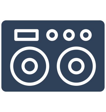Boombox kaset izole vektör simgesi olduğunu kolayca herhangi bir boyut düzenlenemez veya değiştiren oyuncu.
