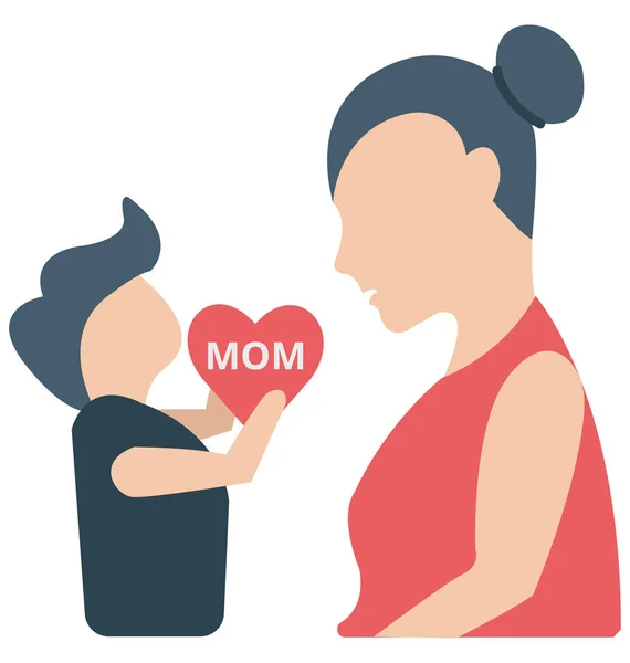 Liebevolle Mutter Die Leicht Jeder Größe Bearbeitet Oder Verändert Werden — Stockvektor