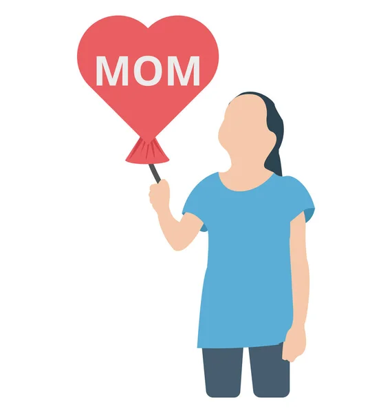 Mama Kochający Balon Który Można Łatwo Edytować Dowolnym Rozmiarze Lub — Wektor stockowy