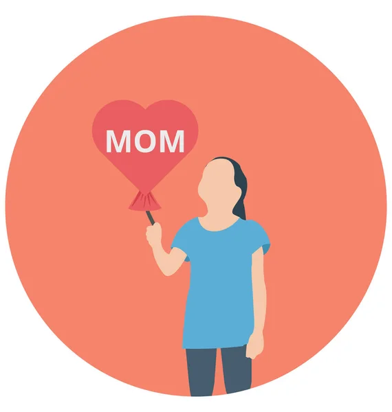 Mama Kochający Balon Który Można Łatwo Edytować Dowolnym Rozmiarze Lub — Wektor stockowy