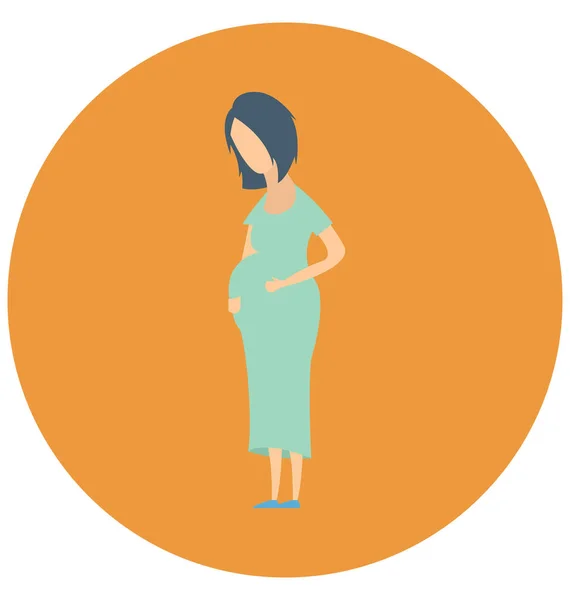 Embarazo Madre Embarazada Que Puede Editar Fácilmente Cualquier Tamaño Modificado — Vector de stock
