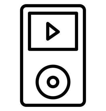 Müzik çalar, izole vektör simgesi olduğunu kolayca herhangi bir boyut düzenlenemez veya değiştirilme tarihi aygıt.