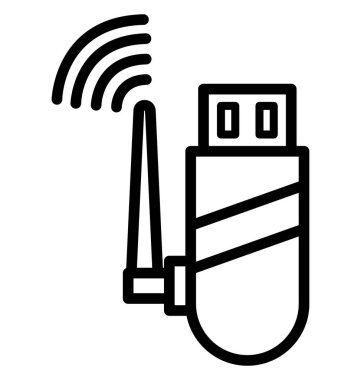 USB adaptörü, usb birinde kolayca düzenlenebilir izole vektör simge boyutu veya değişikliğin Internet.