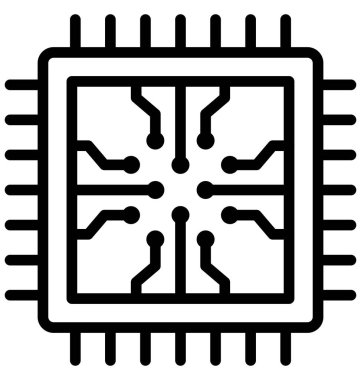 Bilgisayar çipi, entegre izole vektör simgesi olduğunu kolayca herhangi bir boyut düzenlenemez veya değiştirilme tarihi devre.
