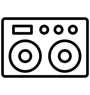 Boombox kaset izole vektör simgesi olduğunu kolayca herhangi bir boyut düzenlenemez veya değiştiren oyuncu.