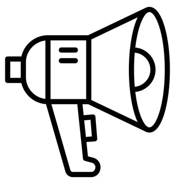 Duyuru, izole vektör simgesi olduğunu kolayca herhangi bir boyut düzenlenemez veya değiştirilme tarihi megafon.