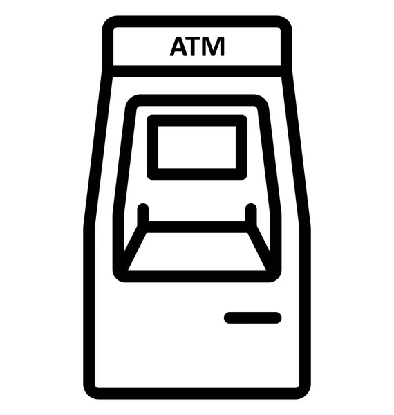 Atm Machine Automated Teller Isolated Vector Icon Can Easily Edited — Stock Vector