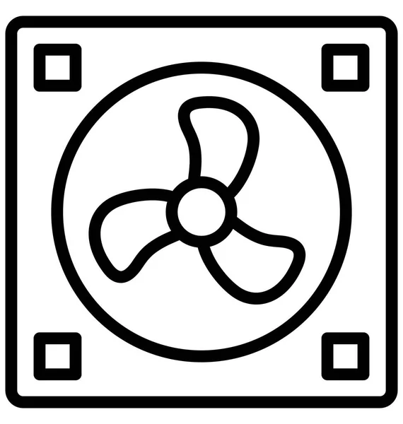 Case Fan Computer Cooler Isolated Vector Icon Can Easily Edited — Stock Vector