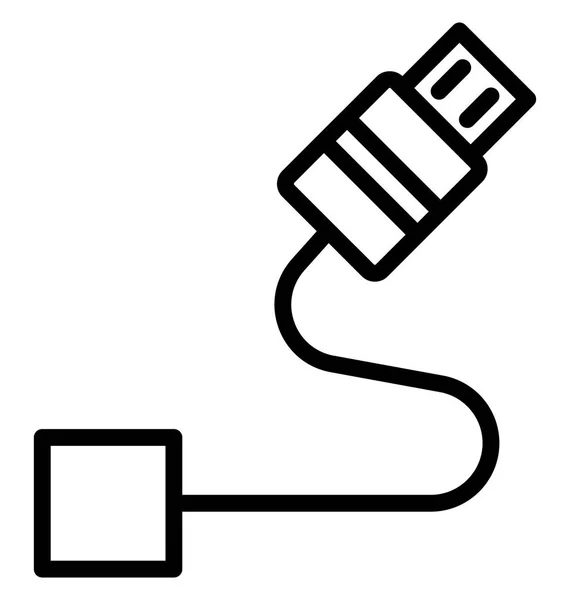 Usb Kabel Usb Kabel Geïsoleerde Vector Pictogram Dat Kan Gemakkelijk — Stockvector