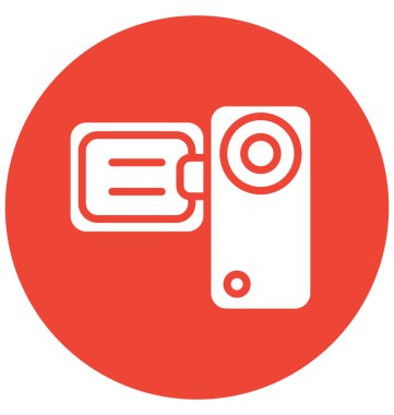 Video kamera, izole vektör simgesi olduğunu kolayca herhangi bir boyut düzenlenemez veya değiştirilme tarihi fotoğraf makinesi.