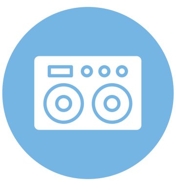 Boombox kaset izole vektör simgesi olduğunu kolayca herhangi bir boyut düzenlenemez veya değiştiren oyuncu.