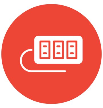 Elektrik, uzatma kablosu kolayca herhangi bir boyut düzenlenmiş veya değiştirilen izole vektör simgesi.