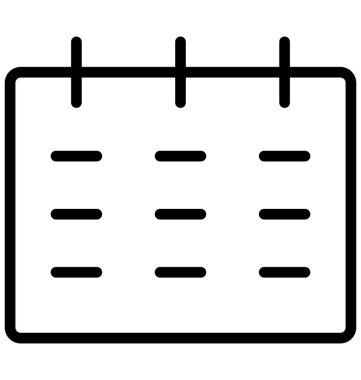 Takvim izole çizgi vektör kolayca değiştirilebilir veya düzenlenmiş simge.