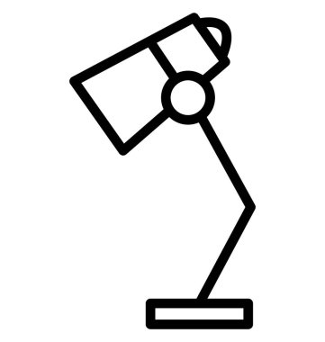 Masa lambası izole çizgi vektör kolayca değiştirilebilir veya düzenlenmiş simge.