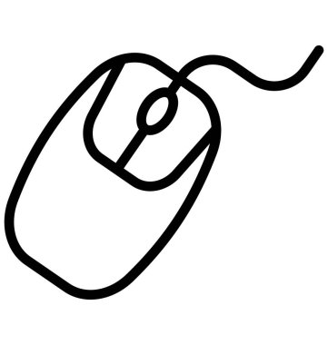 Bilgisayar fare izole çizgi vektör kolayca değiştirilebilir veya düzenlenmiş simge.