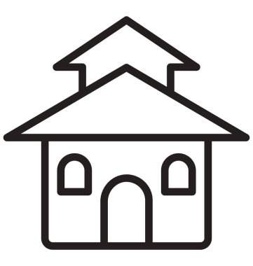 Okul izole çizgi vektör kolayca değiştirilebilir veya düzenlenmiş simge.