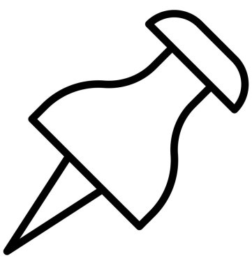 İtmek, PIN izole çizgi vektör kolayca değiştirilebilir veya düzenlenmiş simge.