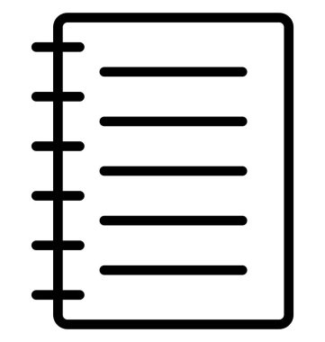 Defter izole çizgi vektör kolayca değiştirilebilir veya düzenlenmiş simge.