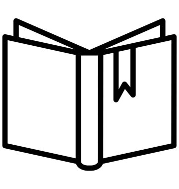 Açık kitap izole çizgi vektör kolayca değiştirilebilir veya düzenlenmiş simge.